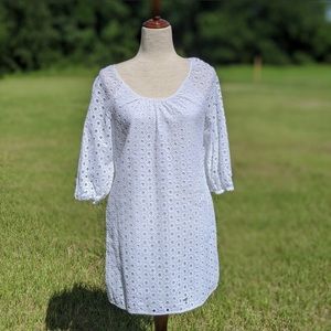 Crown & Ivy large white eyelet sheath dress. 6